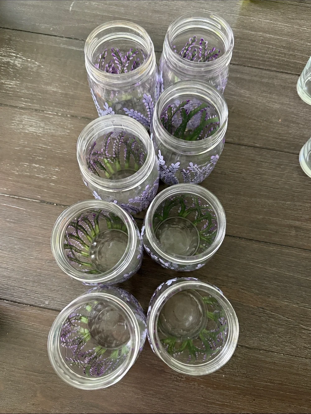 8 hand painted mason jars